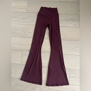 Aerie offline crossover waist high rise flare leggings burgundy size small
